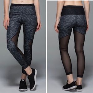 Lululemon Running in the City 7/8 Tight Full-On Extreme Heathered Net Pop Black